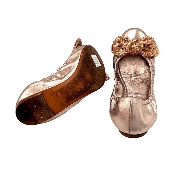 Louis Vuitton Leather Rose Gold Sequin Ballet Flats Size 36 - Picture 4 of 6